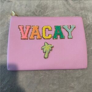 Stoney Clover Lane Grape “Vacay” Flat Faux Leather Pouch EUC